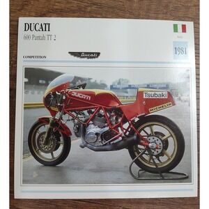 Ducati 600 Pantah TT2 1981 Collectible Motorcycle Card Atlas Italy